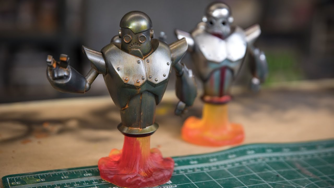 Painting Robot Kits to Look like Rusted Metal!