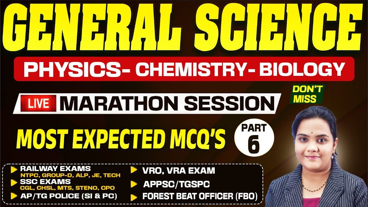 General Science Set 6 Most Expected Questions for Physics, Chemistry & Biology in All Upcoming Exams