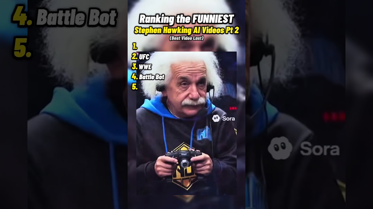 Ranking the FUNNIEST Stephen Hawking AI Videos 🤣 #stephenhawking #ranking #top5 #funny #viral