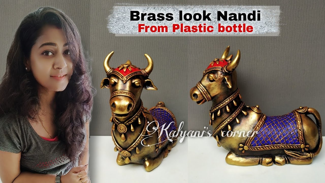 Brass Nandi From Plastic Bottle/Bottle crafts/Plastic bottle craft ideas/Recycled plastic bottles