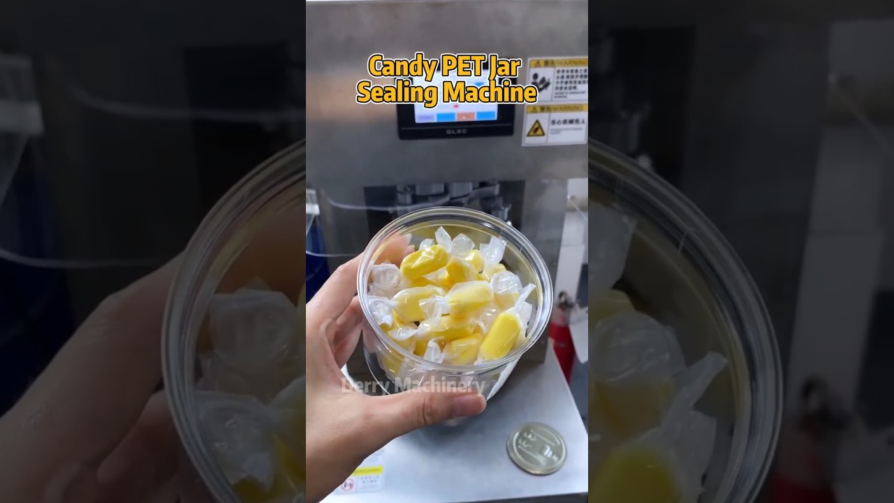 Candy PET Jar Sealing Machine #candy #sealingmachine #cansealingmachine #sealermachine #shorts