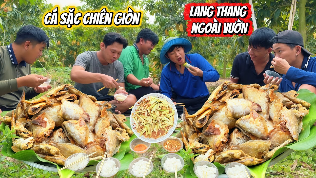 Một ngày lang thang mùa gió bắc kéo cá chiên giòn trong vườn xoài cùng team  | HoàiPhong TV