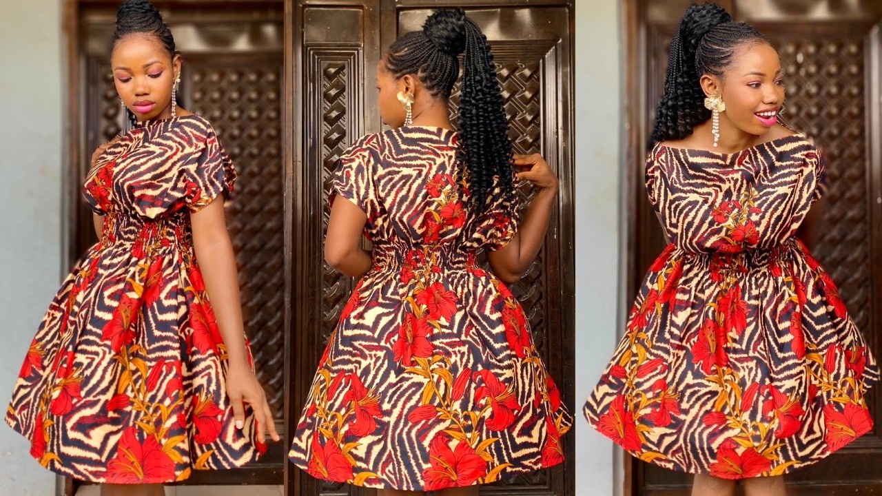 CUT AND SEW THIS SMOCKED GATHERED DRESS WITHOUT HALF CUT JOININ IN FEW MINUTES (Beginner's Friendly)