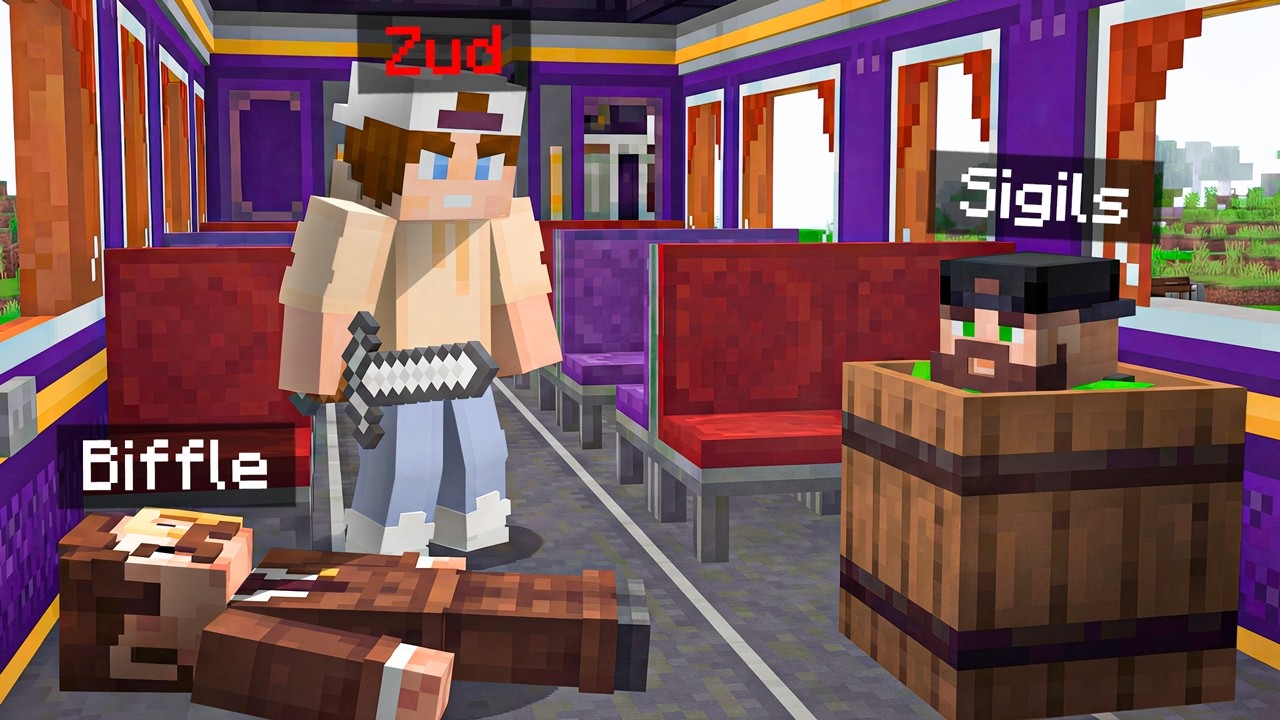 Riding a TRAIN with a KILLER in Minecraft