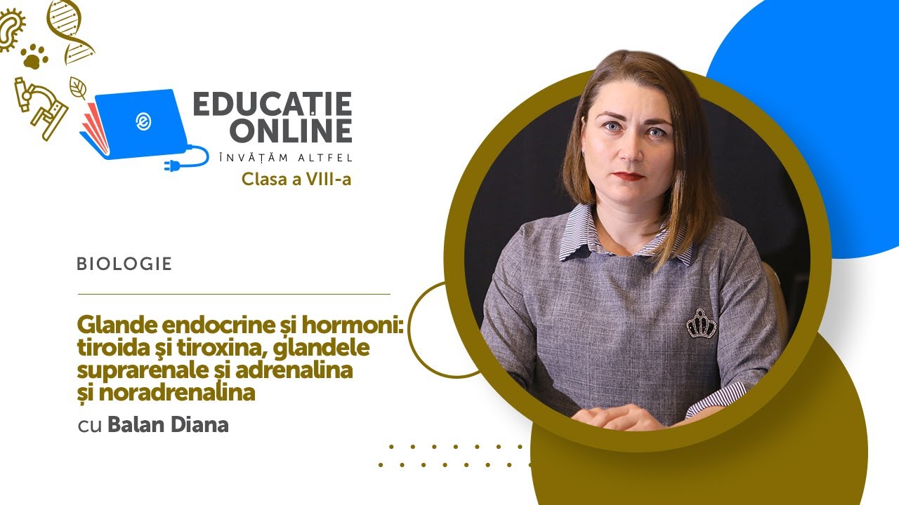 Biologie, Clasa a VIII-a, Glande endocrine și hormoni: tiroida şi tiroxina, glandele suprarenale...