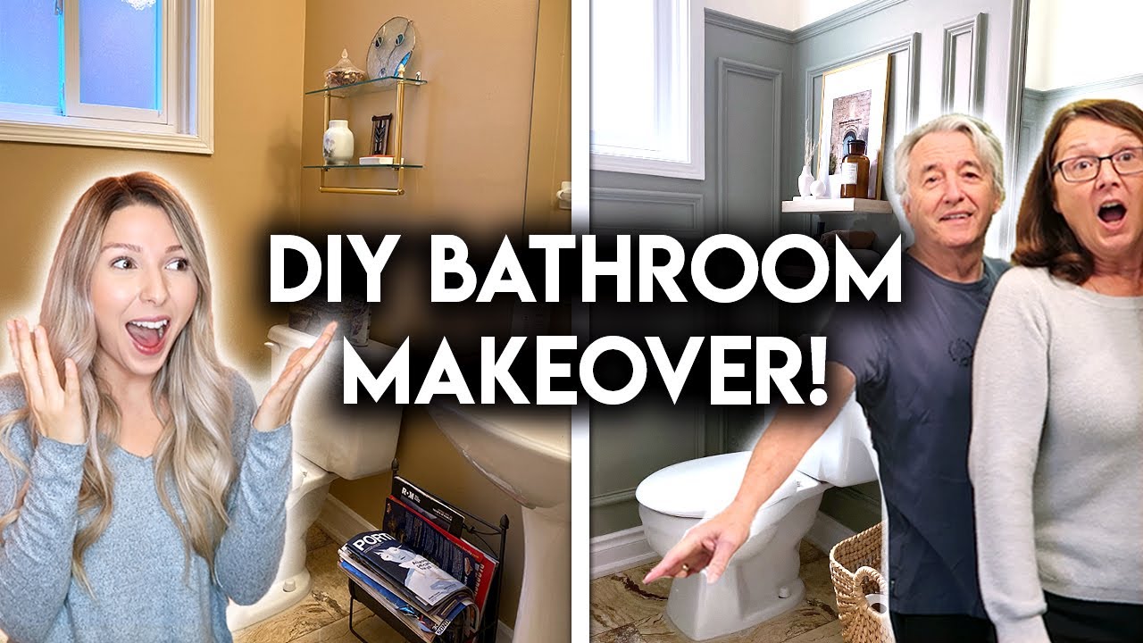 EXTREME SMALL BATHROOM MAKEOVER | DIY WALL MOULDING