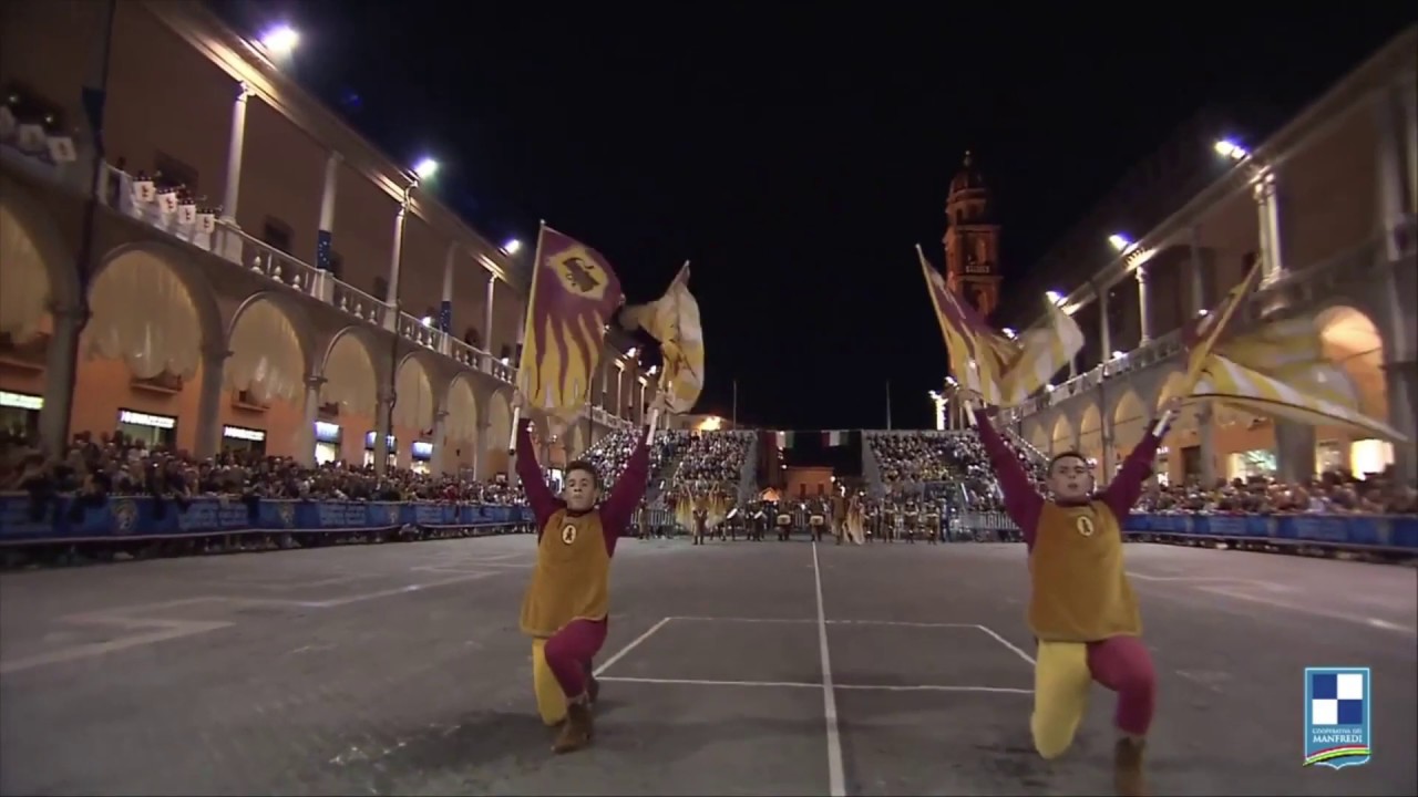 TENZONE AUREA 2019 FINALE COPPIA BENEDETTI-LIONETTI MUSICI E SBANDIERATORI RIONE GIALLO-FAENZA