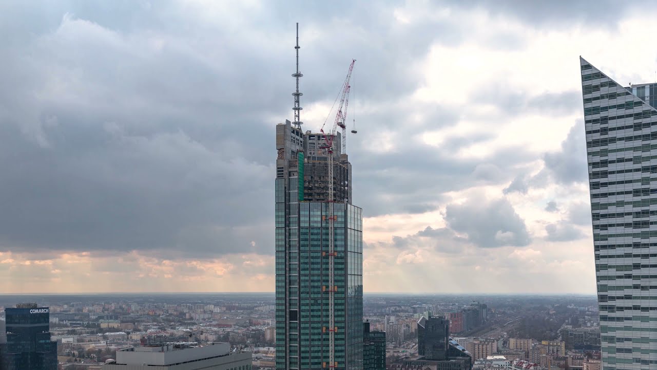 Herkules - Terex. Varso Tower, the tallest building in Europe!