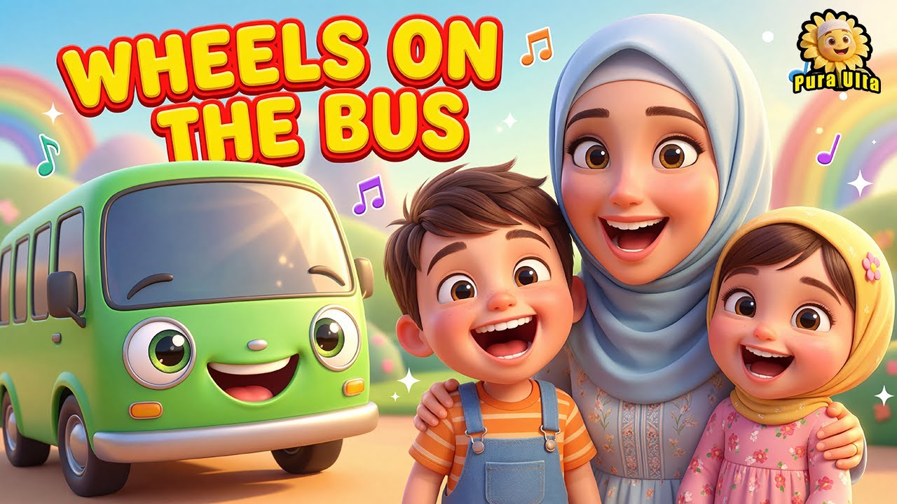 Islamic Wheels on the Bus | Allahu Akbar, Bismillah Nasheed for Kids 🚍🌙 #IslamicCartoon