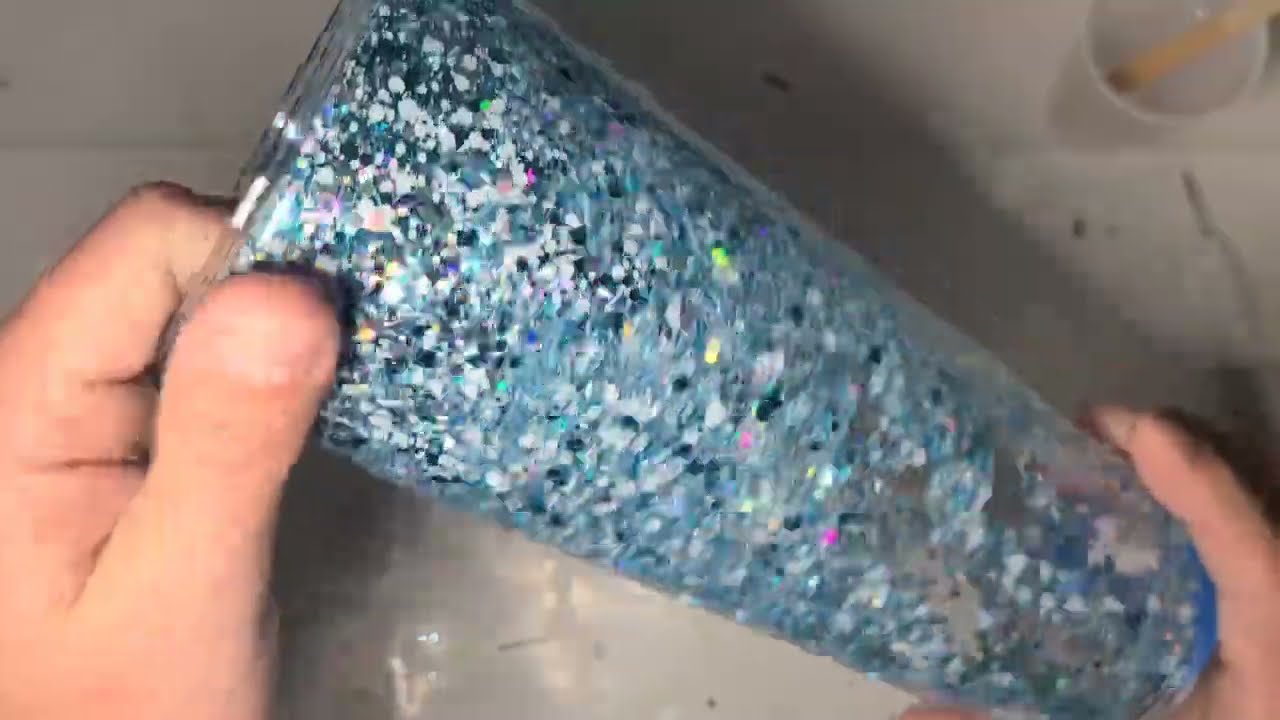 Wintery Mix Snowglobe Tumbler with Vinyl using the HOGG predrilled acrylics