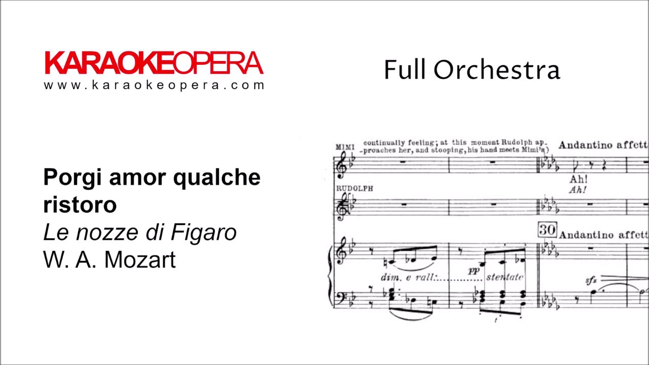 Karaoke Opera: Porgi Amor - Le Nozze di Figaro (Mozart) Orchestra Only version with Music