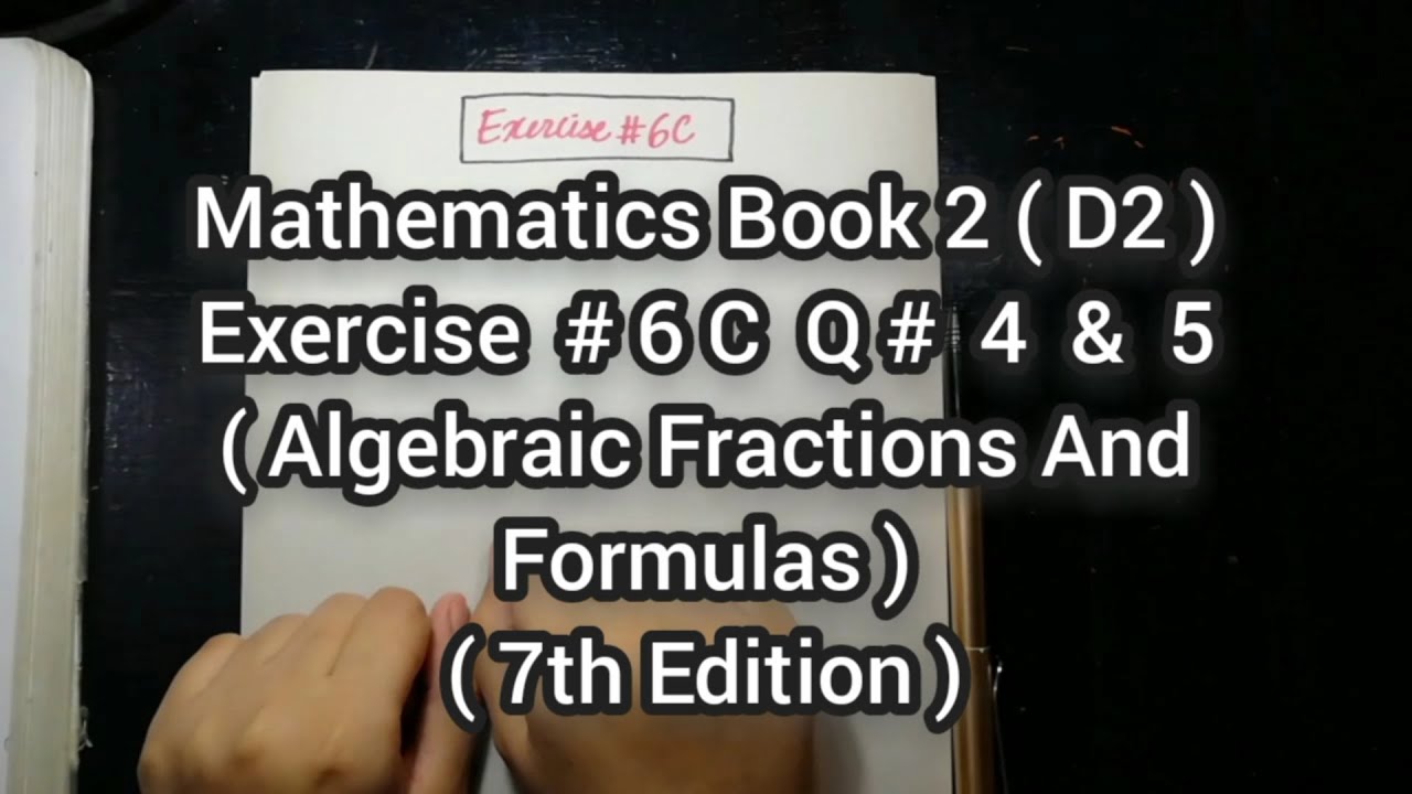 Mathematics Book 2 (D2) |  7th Edition | Exercise # 6 C | Q # 4 & 5 | Ifra Syed | in Urdu\Hindi