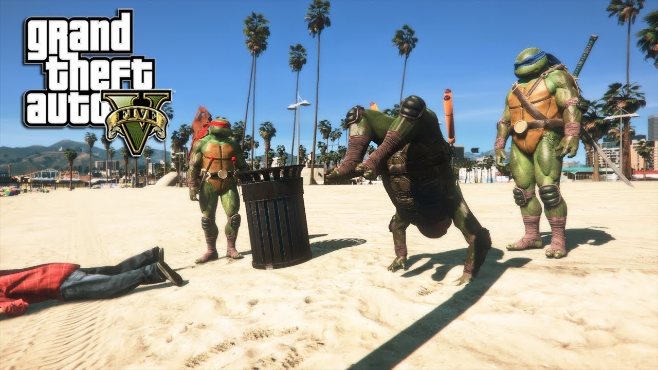 TEENAGE MUTANT NINJA TURTLES, A FLIPPING GOOD TIME!! (GTA 5 PC MODS)
