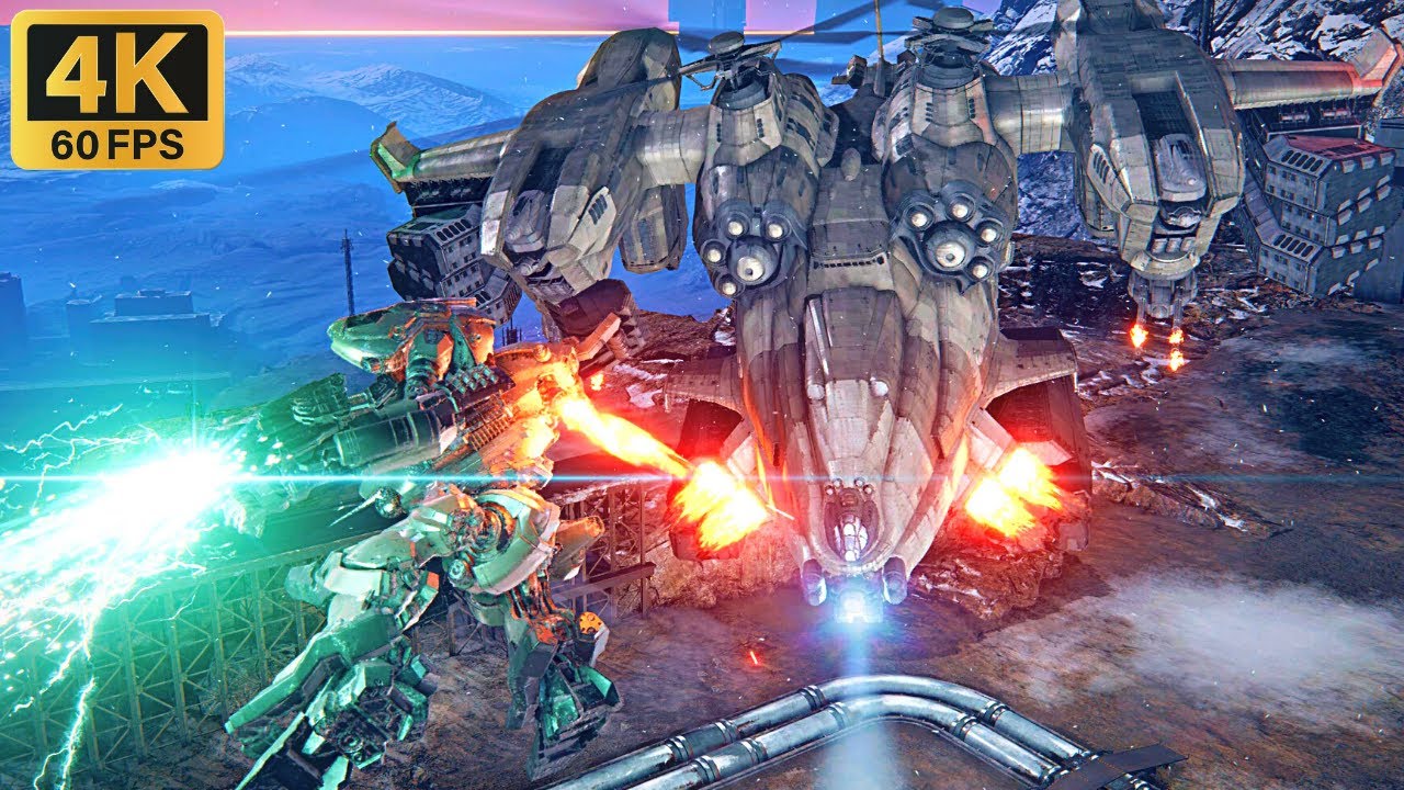 Armored Core 6 - Helicopter Boss Fight [4K 60FPS] [PS5]