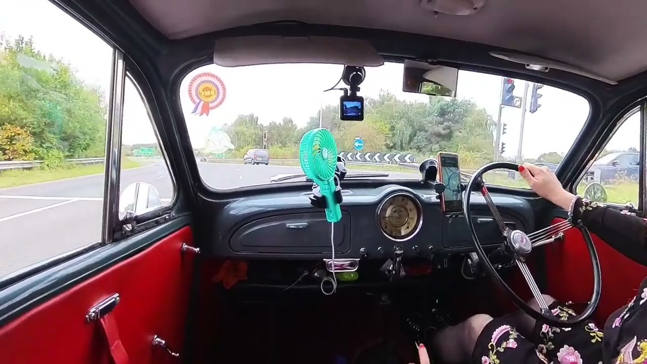 Morris Minor Driving -  Leaving Rustival 2 heading north to Derby