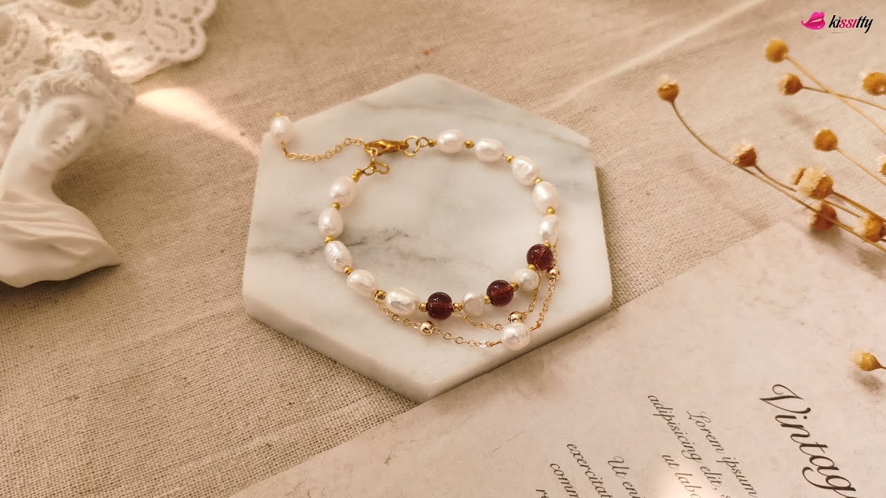How to Make a Fresh Water Pearl Bracelet | DIY Beaded Bracelet with Pearl Beads & Acrylic Beads
