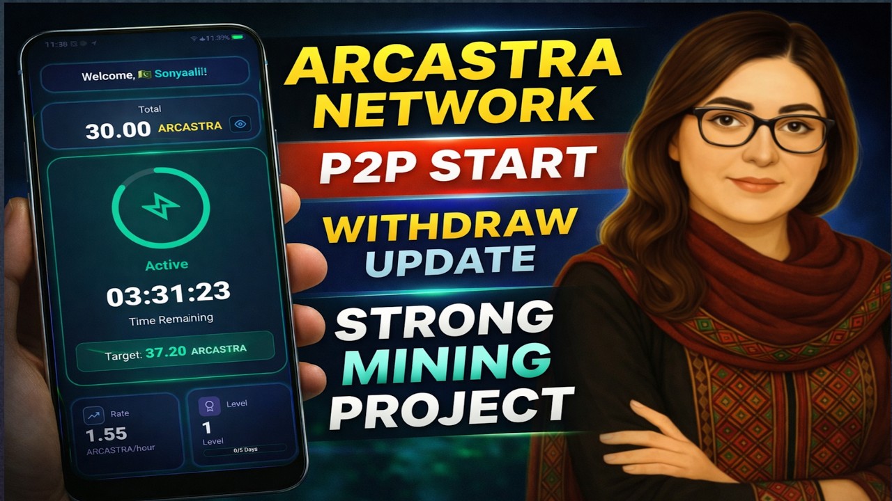 ARCASTRA NETWORK New Strong Mining App | P2p and Withdraw Update | TechSonya45