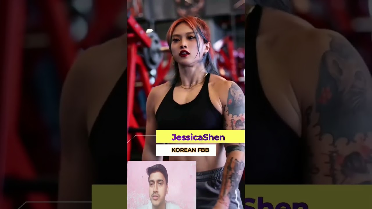 WOW😇 Asian Muscle Girl 🔥 Jessica Shen  💪Reaction 🔥 Fbb Flex Bicep #femalebodybuilding #shorts #viral