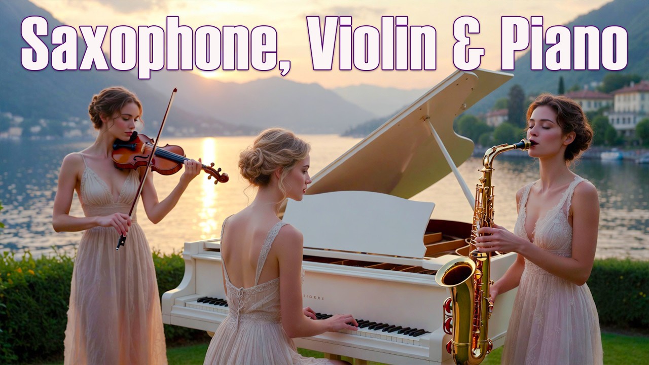 Reflections of Love by the Lake | Romantic Instrumental Music | Calm Saxophone, Violin & Piano