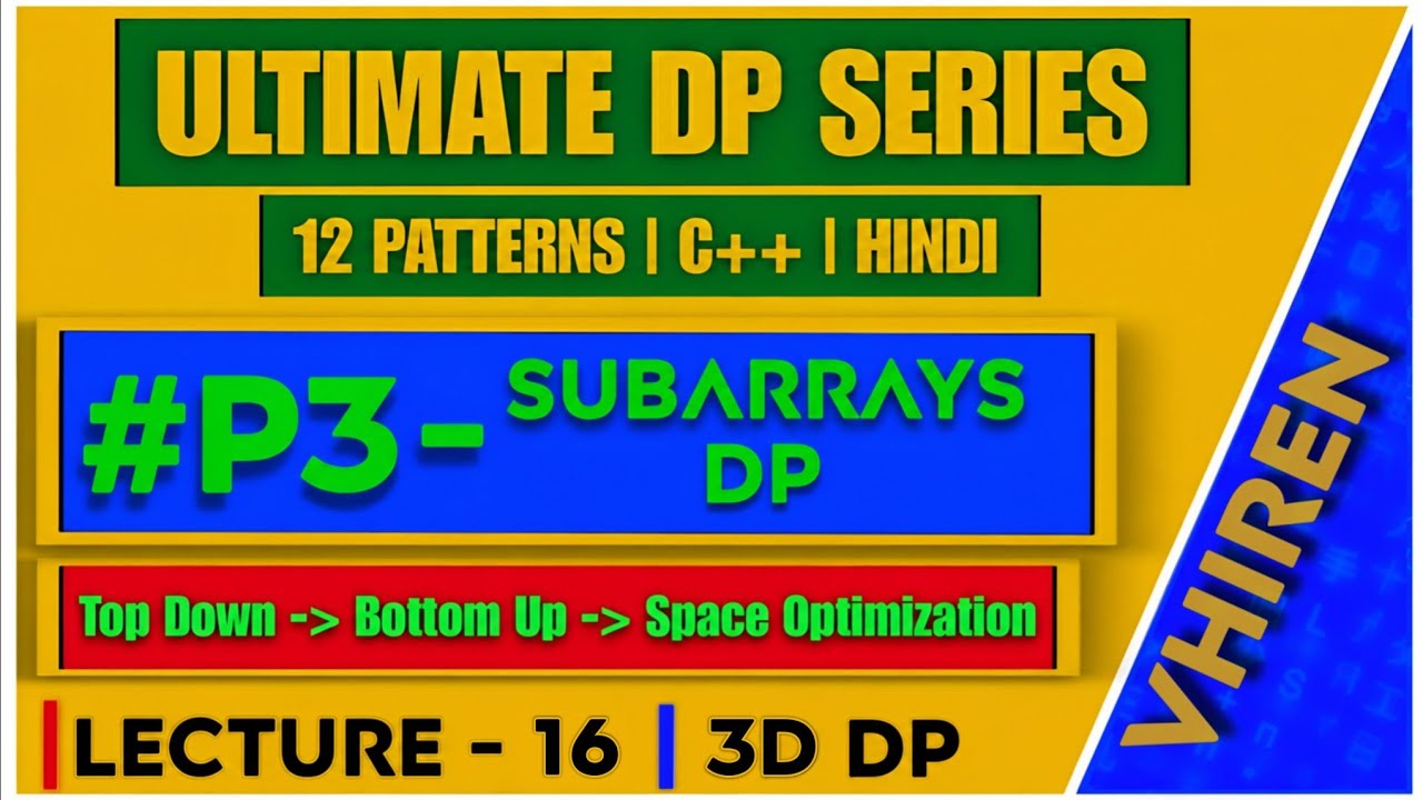 L16 - Subarrays DP | Maximum Length of Repeated Subarray | 3D DP | Bottom Up 3 Ways | LeetCode 718