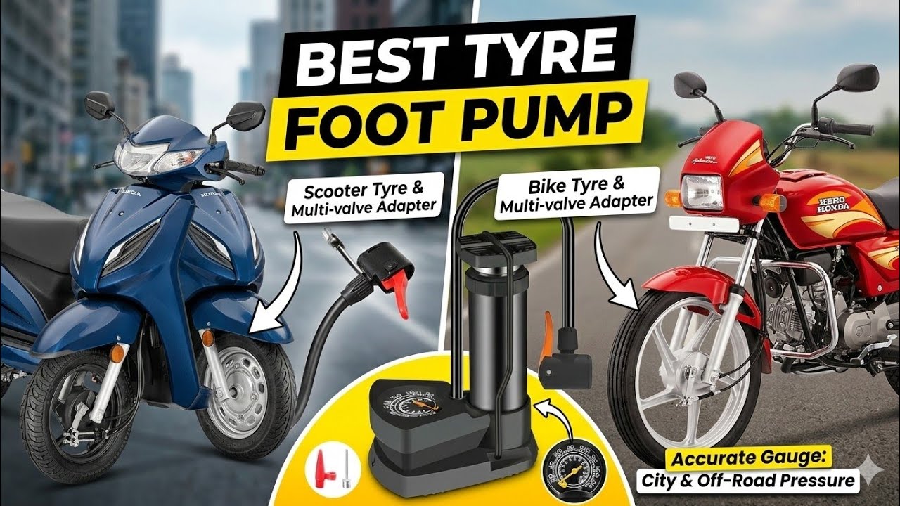 Mini Foot Pump for Cycle Bike  Review High Pressure Air Pump for Football Foot Pump Tyre inflator