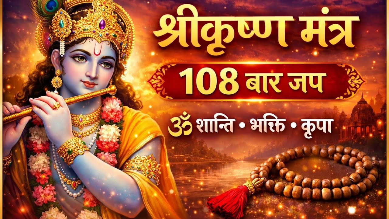 ॐ कृष्णाय वासुदेवाय मंत्र | 108 बार जप | श्रीकृष्ण कृपा🕉️🙏