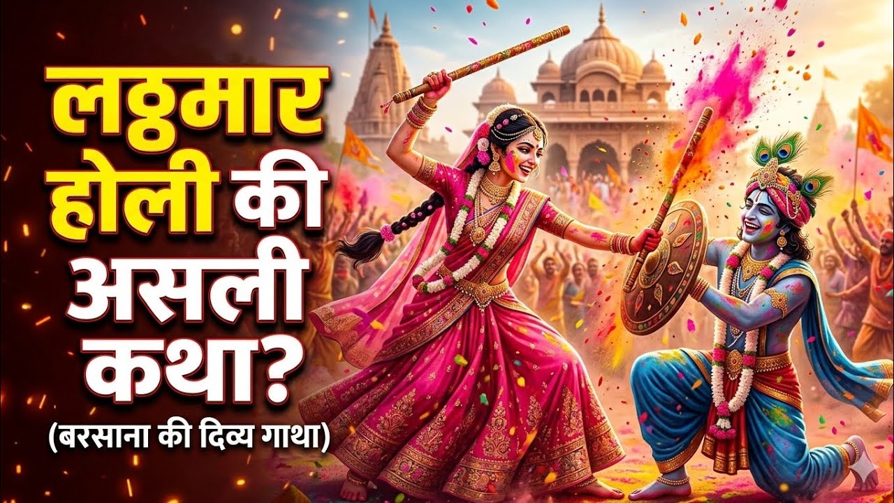 लट्ठमार होली की शुरुआत कैसे हुई? राधा-कृष्ण के प्रेम की अनोखी कथा 🌸#BarsanaHoli  #holi2026