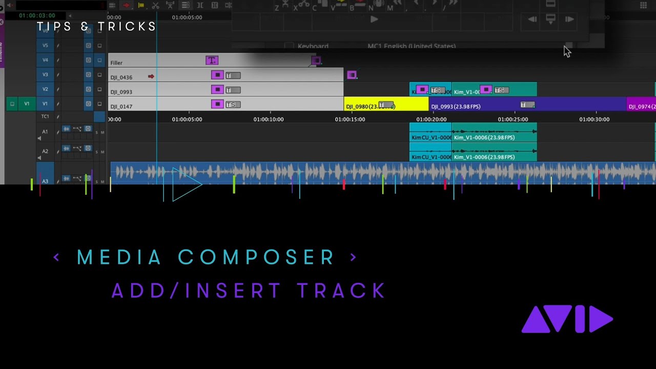 Avid Media Composer — Добавить/вставить дорожку