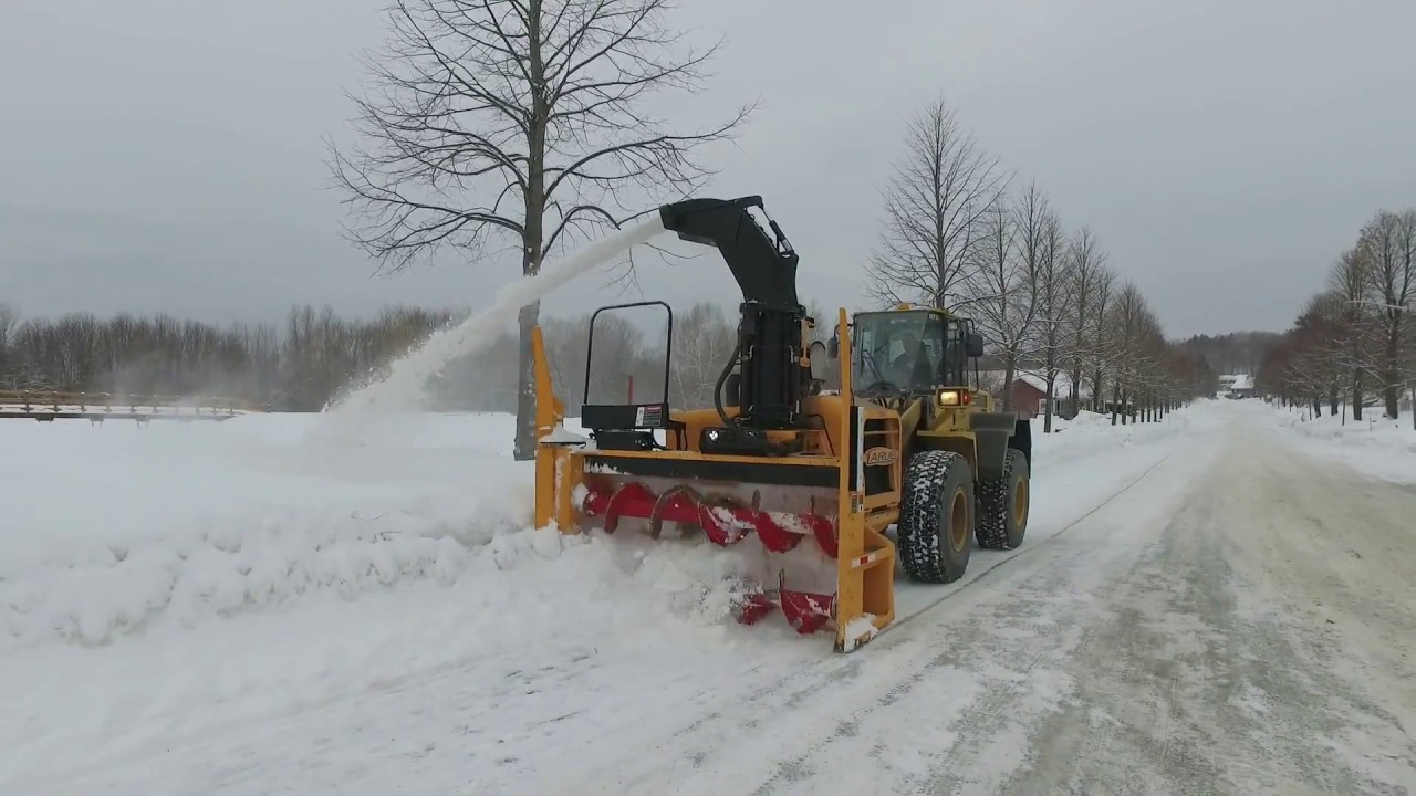 Larue D50 loader-mounted snow blower in Quebec City