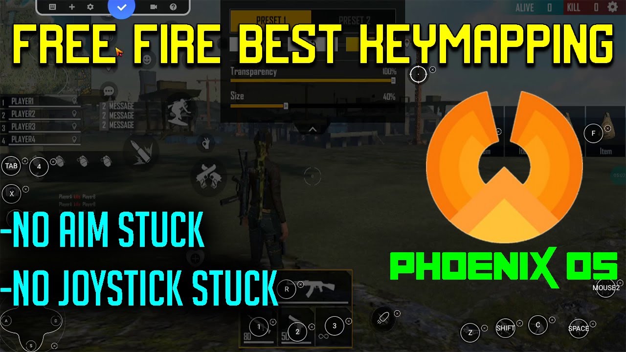 BEST FREE FIRE KEYMAPPING & CUSTOM HUD FOR PHOENIX OS | ALL PROBLEM FIXED