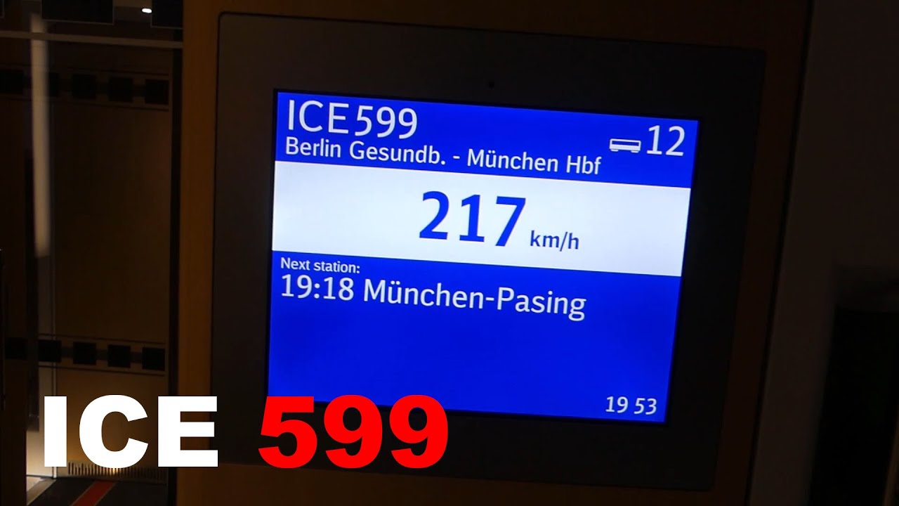 Nachtfahrt im ICE 4 von Stuttgart Hbf nach München Hbf | ICE 599