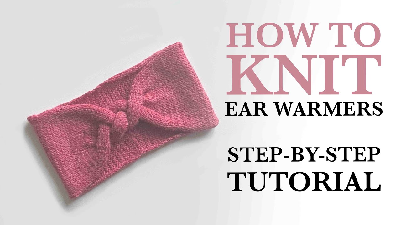 How to knit ear warmer, step by step beginner Knitting tutorial Free Knitting pattern. Model PIPPI 4