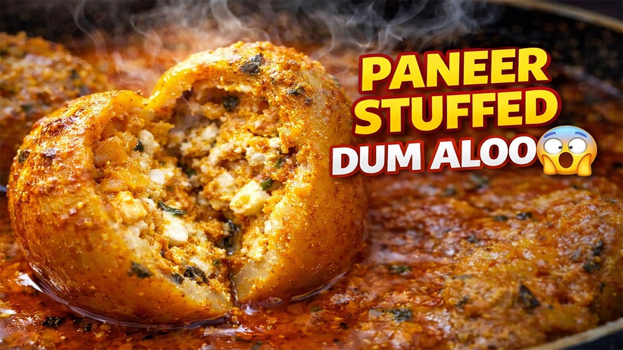 Paneer Stuffed Dum Aloo Recipe | No Onion No Garlic Restaurant Style Dum Aloo | Lunch Recipe