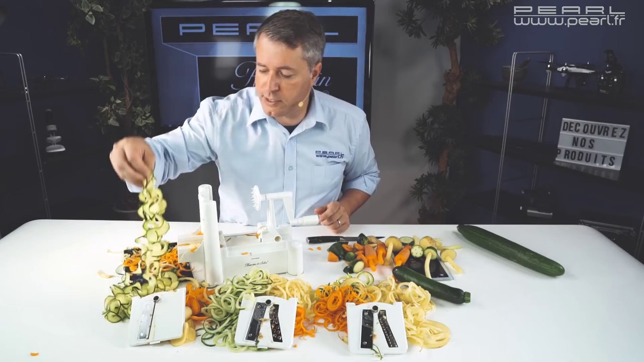 COUPE LEGUMES en SPIRALE - du ressort dans vos assiettes - [PEARLTV.FR]