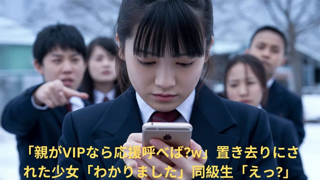 「親がVIPなら呼べば？w」置き去りにされた少女「わかりました」直後、現れた人物に同級生が震えた