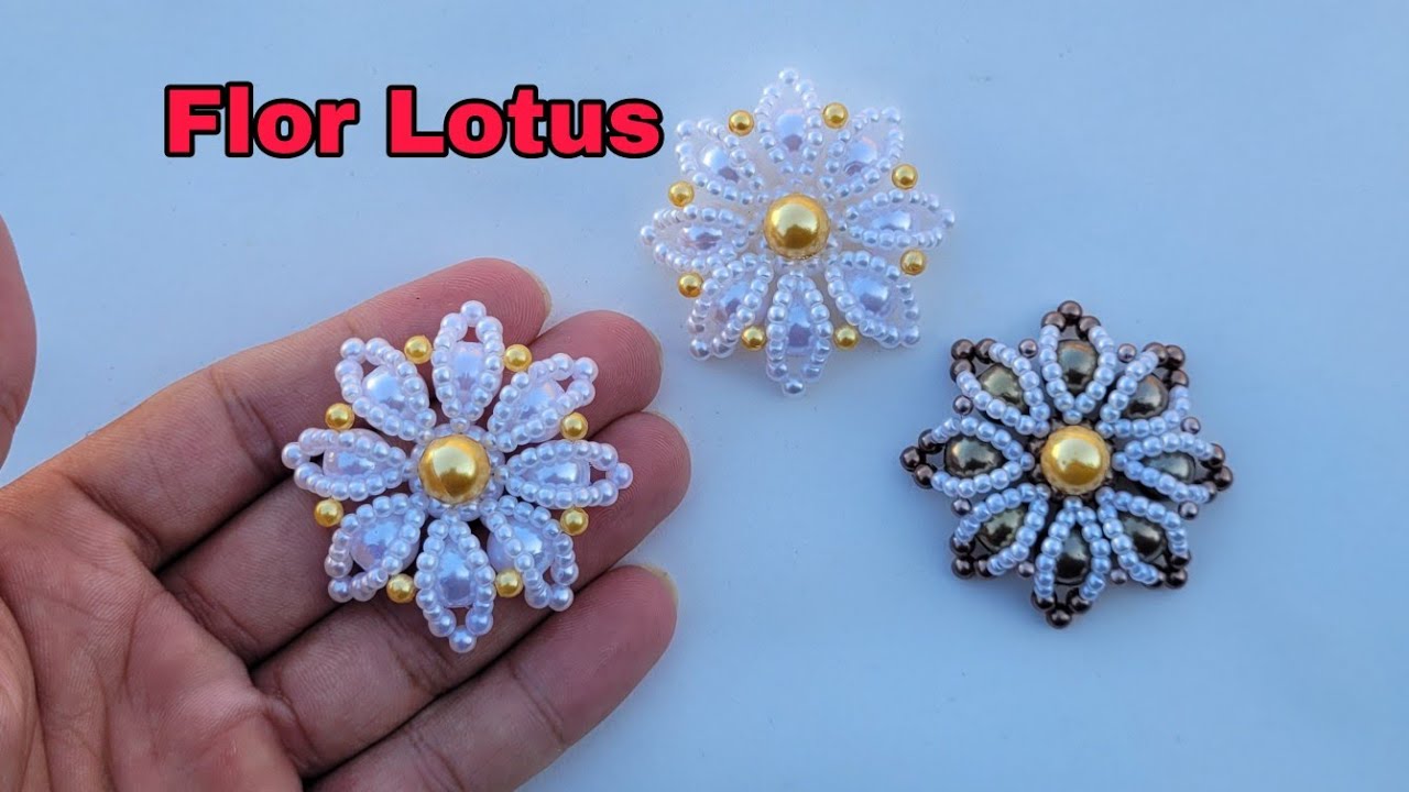 Flor de Pérolas Lotus - Chinelos Bordados