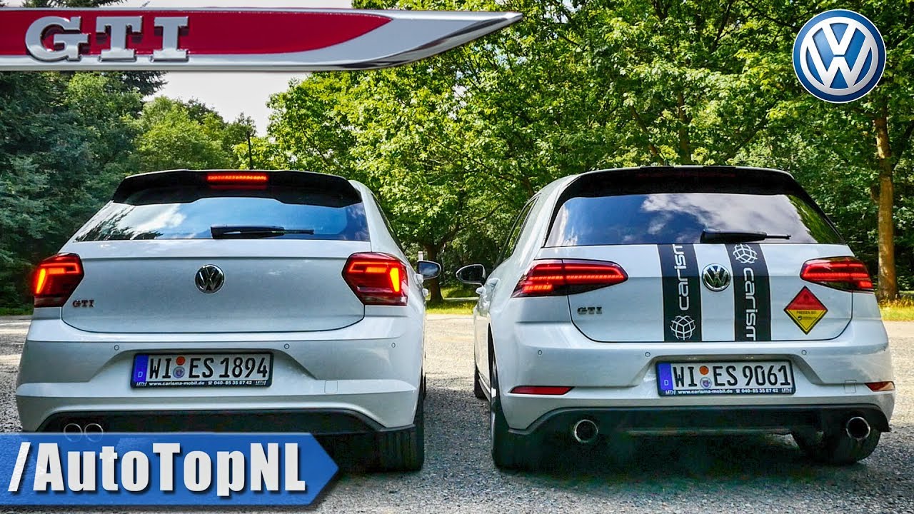 VW Golf GTI 2018 vs 2018 VW Polo GTI | EXHAUST SOUND & REVS by AutoTopNL
