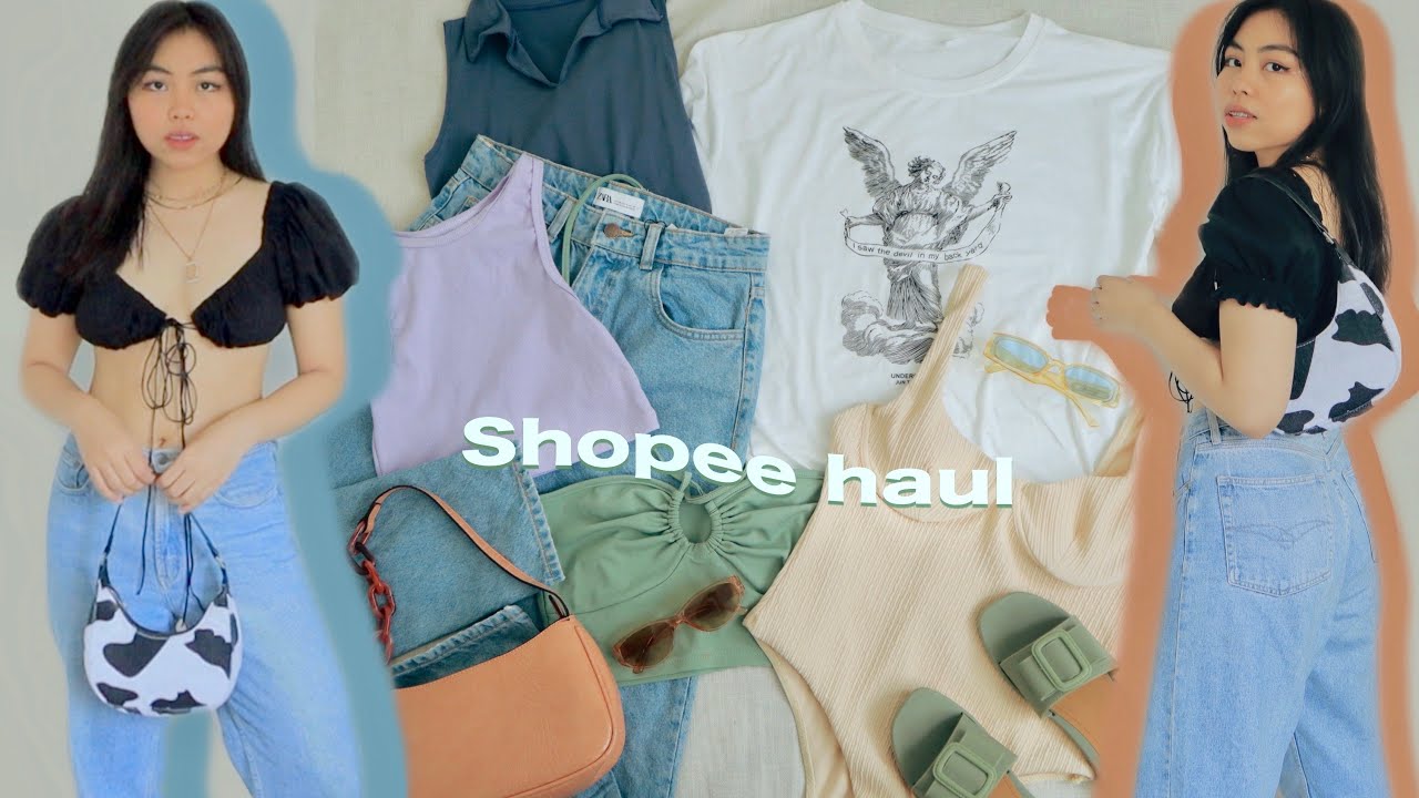 shopee try-on clothing haul ♡ (dupes and closet must haves!)