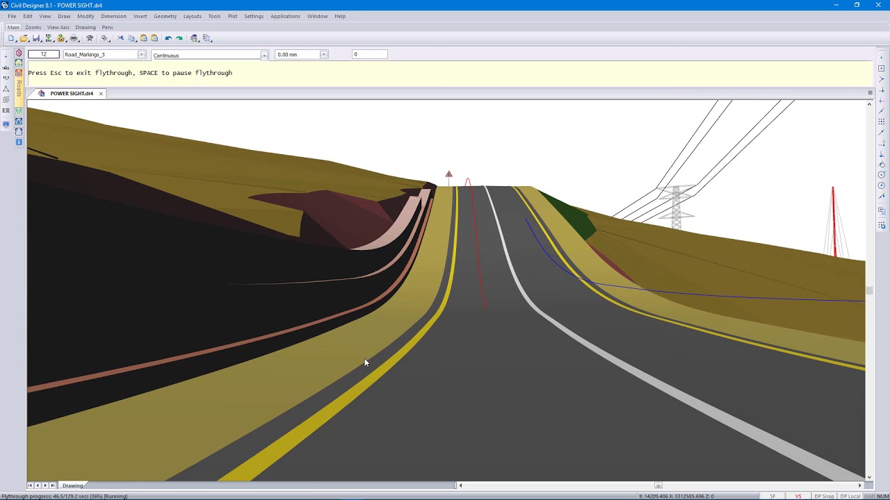 CIVIL DESIGNER software: Sight Distance Checking