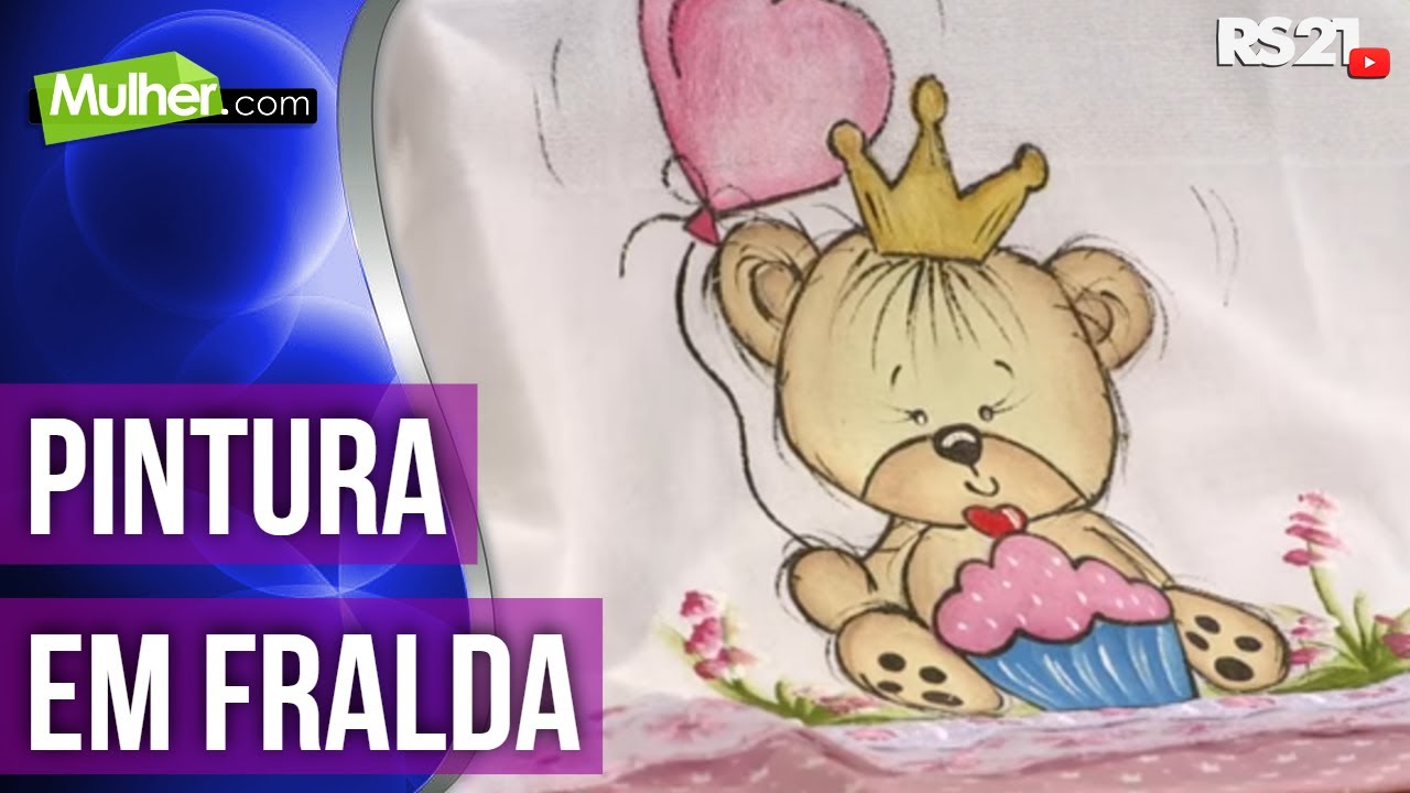 Aprenda a fazer pintura de ursinho em fralda | 04/03/2022 | Mulher.com | @RedeSeculo21