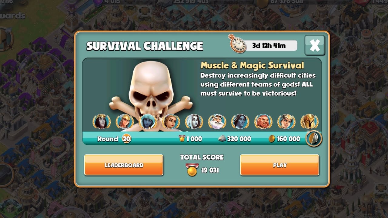 Muscle and Magic Survival - Challenge | Round 20 completed | Gods of Olympus