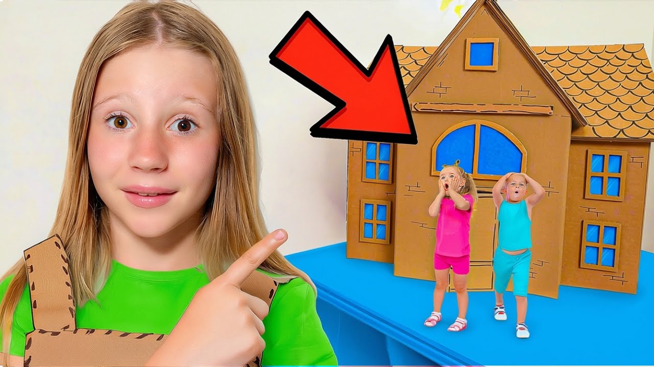 Nastya et ses amis dans le Défi de la Maison en carton