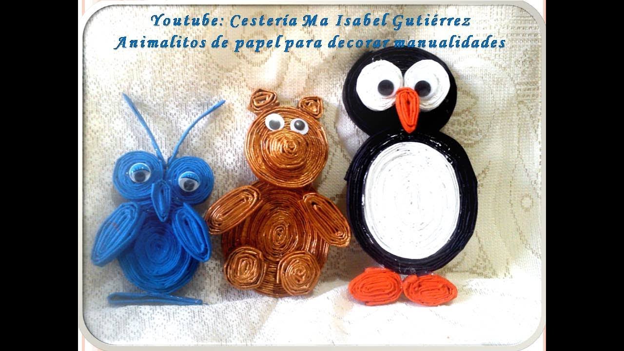 Animalitos de papel para decorar manualidades. DIY
