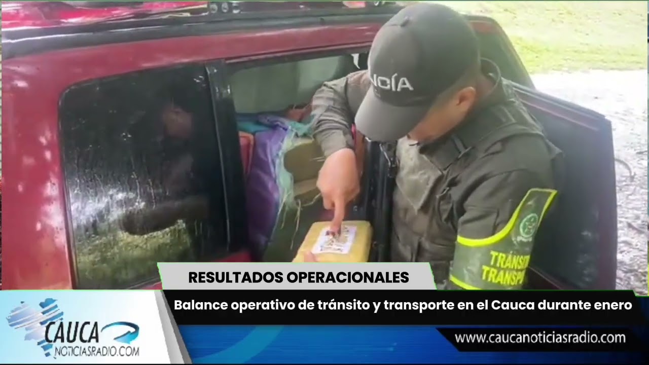 Balance operativo de tránsito y transporte en el Cauca durante enero
