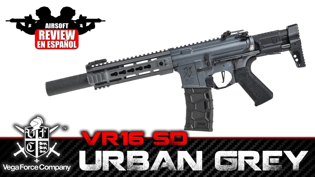 VR16 Saber SD Urban Grey - VFC Airsoft Review en Español ( Test Shot & Chrono )