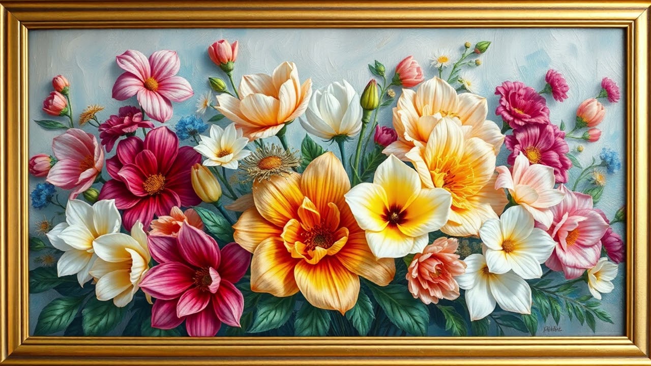 Vintage Calm Floral Beauty | Relaxing  Background in 4K