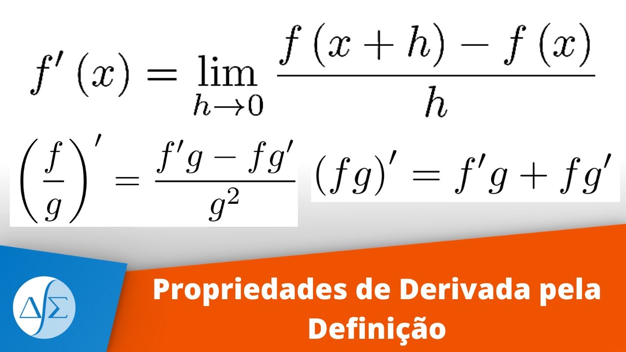 Demonstração das propriedades de derivada pela definição de limites - Cálculo 1.