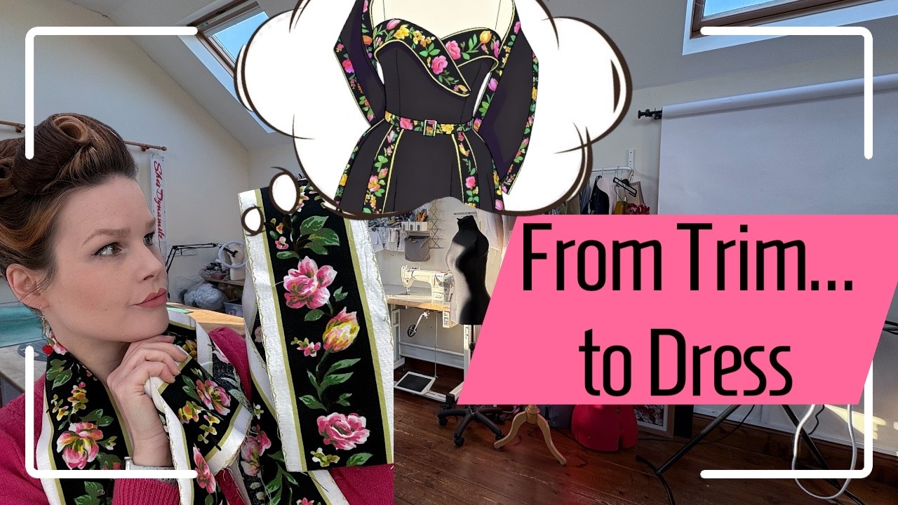 I Let A Vintage Floral Trim Design This 1950s Style Dress | Full Sewing Process