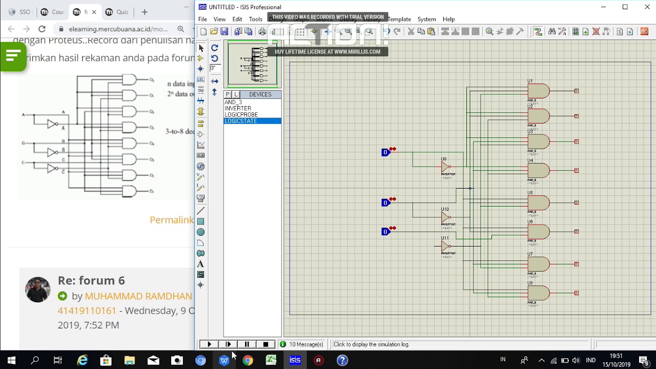 Simulasi 3 to 8 decoder dengan proteus