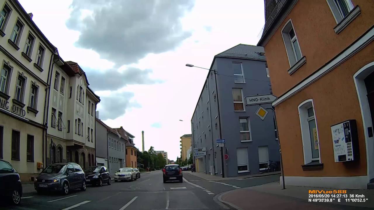 D: Stadt Erlangen. Fahrt von Buckenhof nach Eltersdorf. Mai 2016